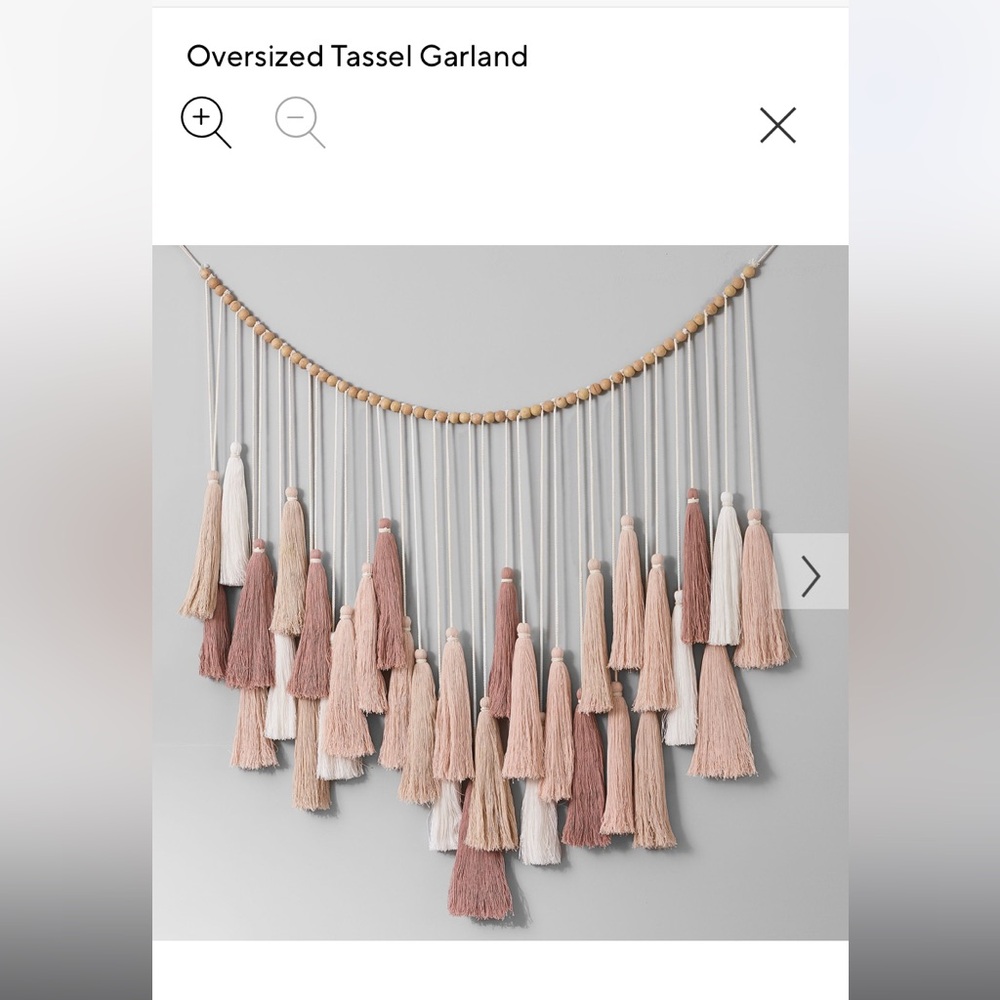 Pottery Barn Teen Oversized Tassel Garland in Neutral Tones